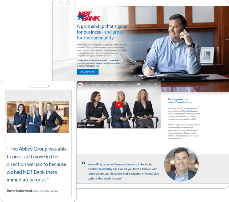 NBT Bank Vermont Testimonial Pinckney Hugo Group