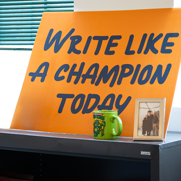 Write like a champion, canvas art.