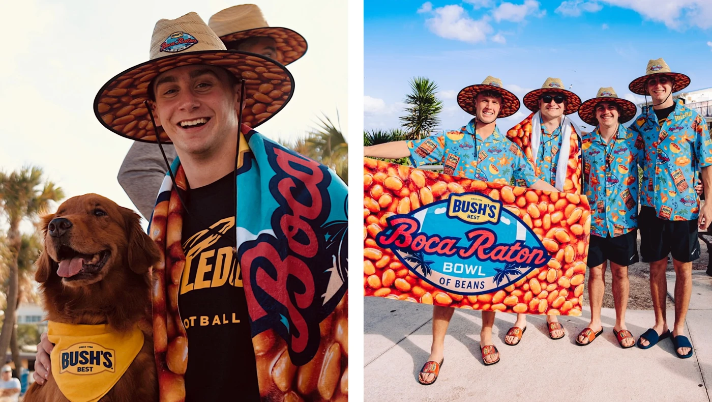 Bushs' shirt design being worn by players at the beach