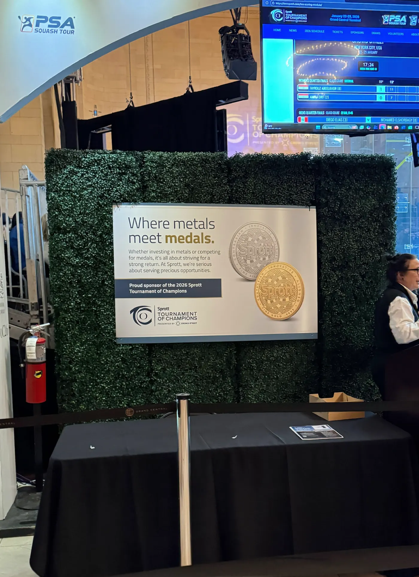 Sprott display, 'Where metals meet medals.'