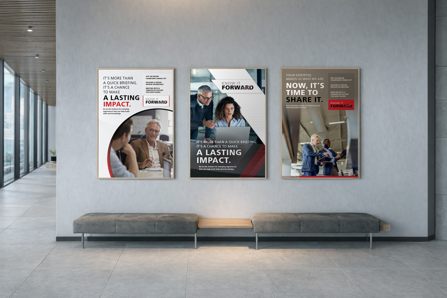 Three posters displayed on wall