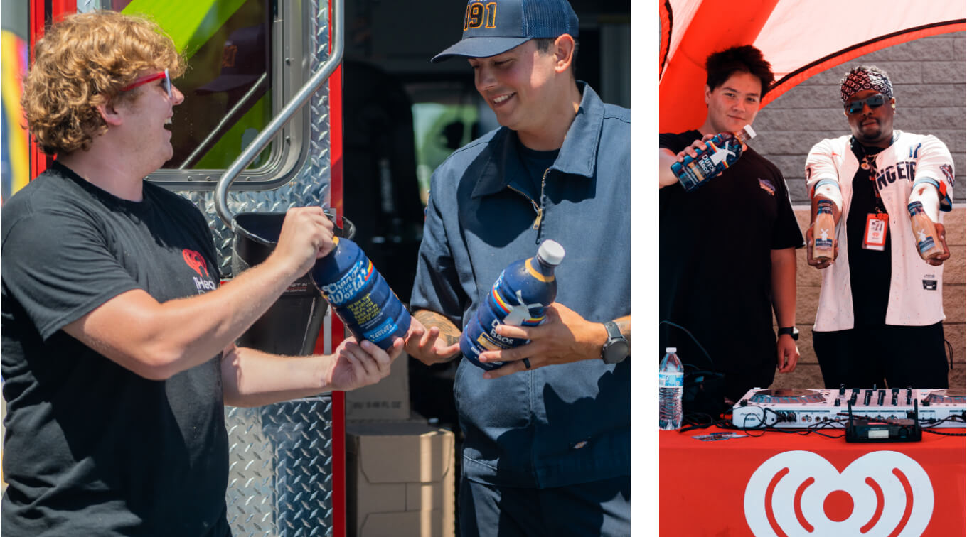 DutchBros coffee given to fire fighters and iHeart Radio DJ's