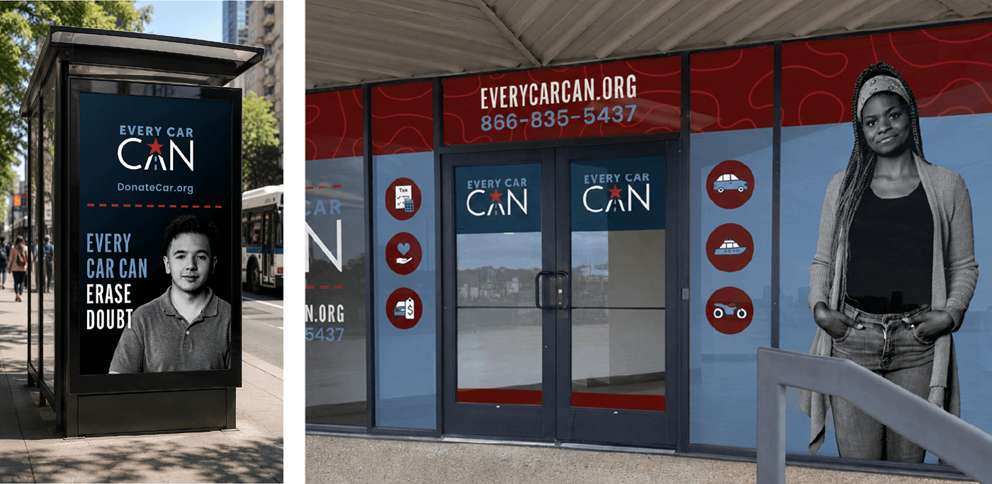 Every Car Can graphic displays on buildings
