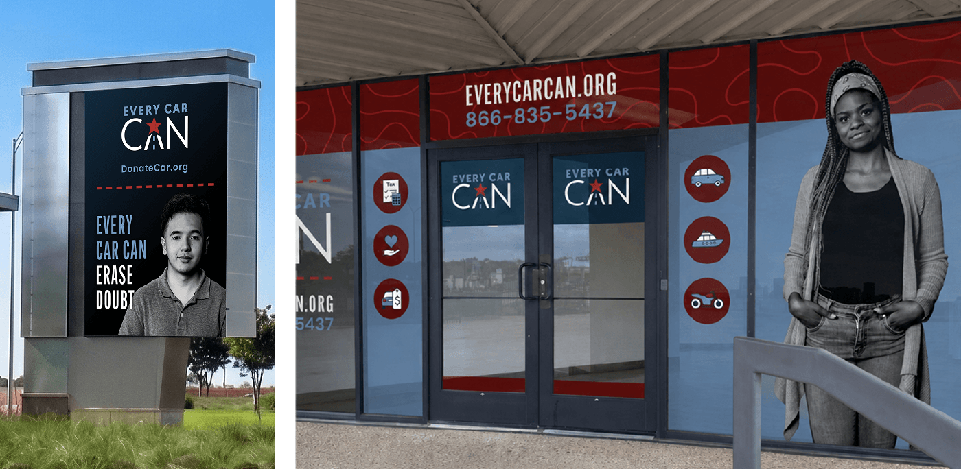 Every Car Can graphic displays on buildings