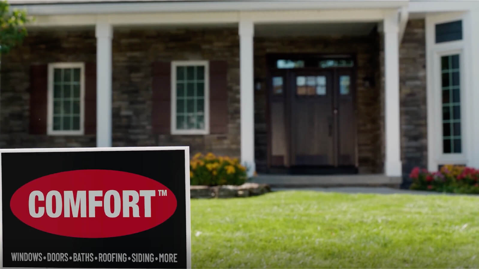 Lawn with Comfort sign